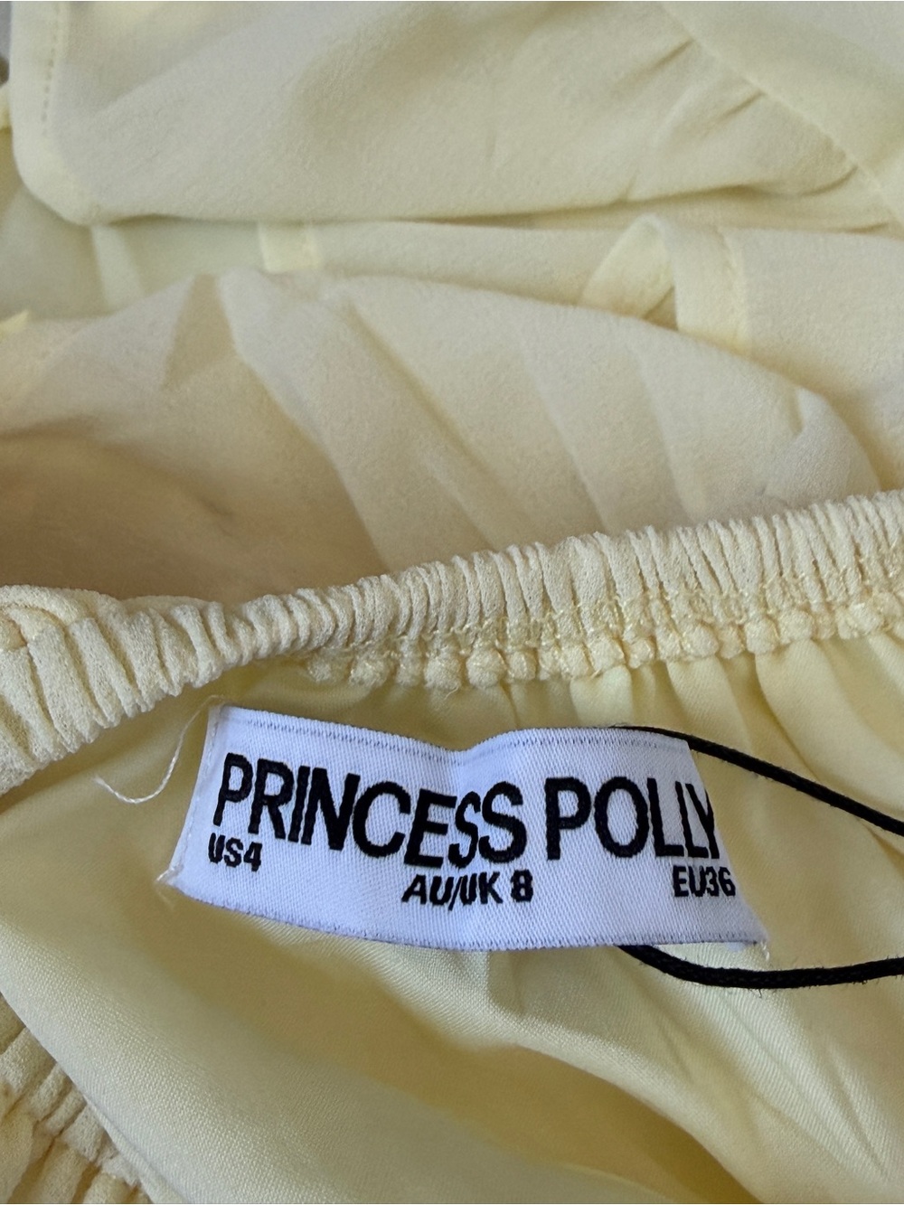 Princess Polly Butter Yellow Ruffled Spaghetti Strap Babydoll Camisole - Picture 7 of 7